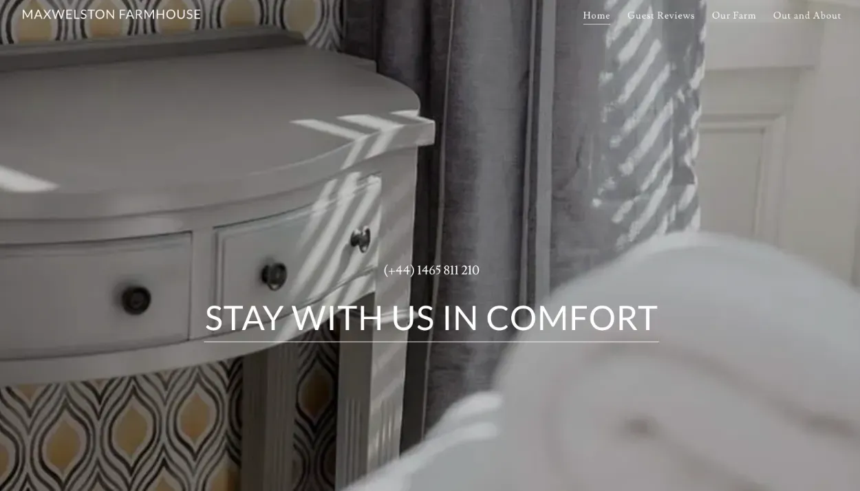 Maxwelston Farmhouse cover of website.