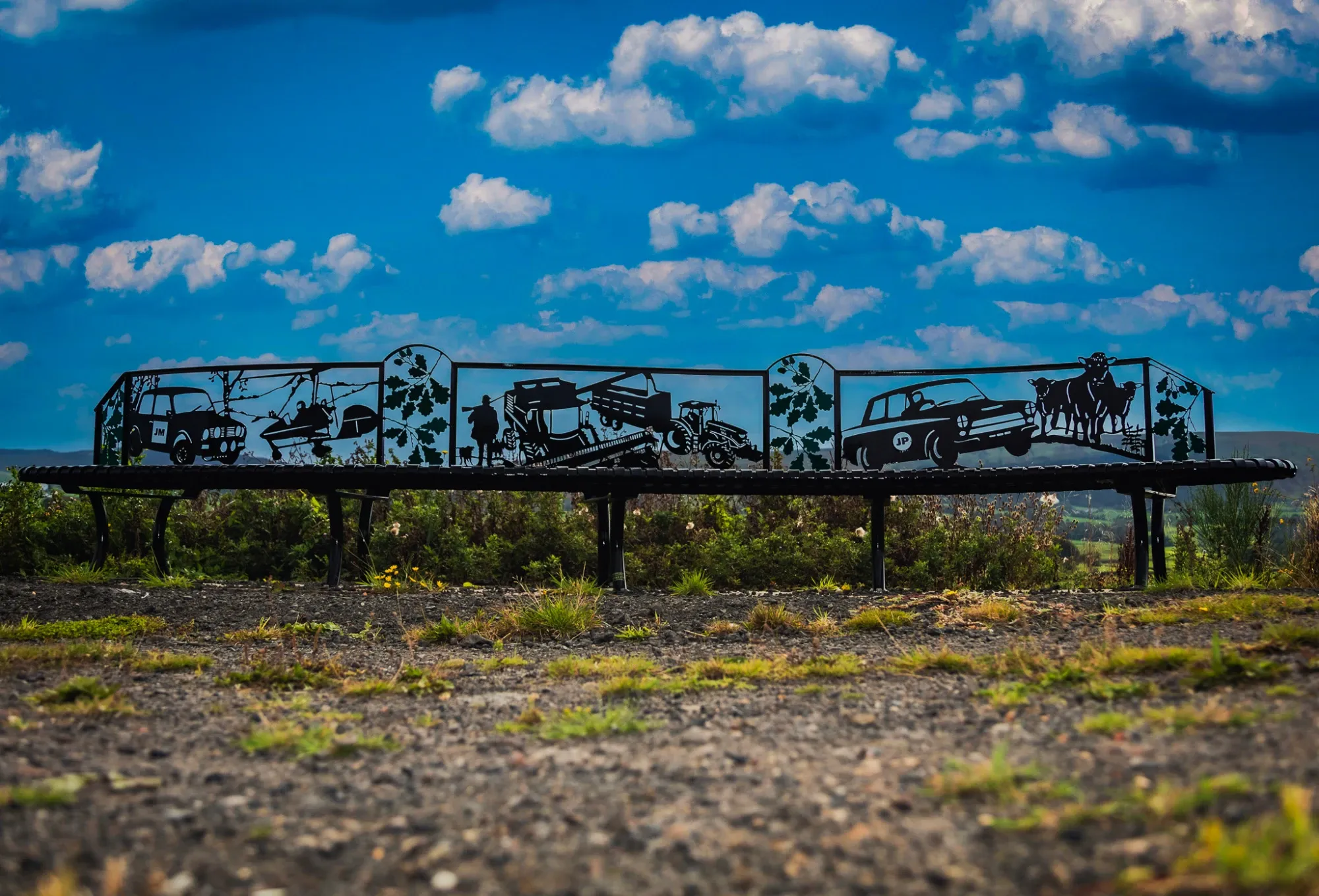 Bench on the Dalquharran Estate Yellow Walk, Dailly